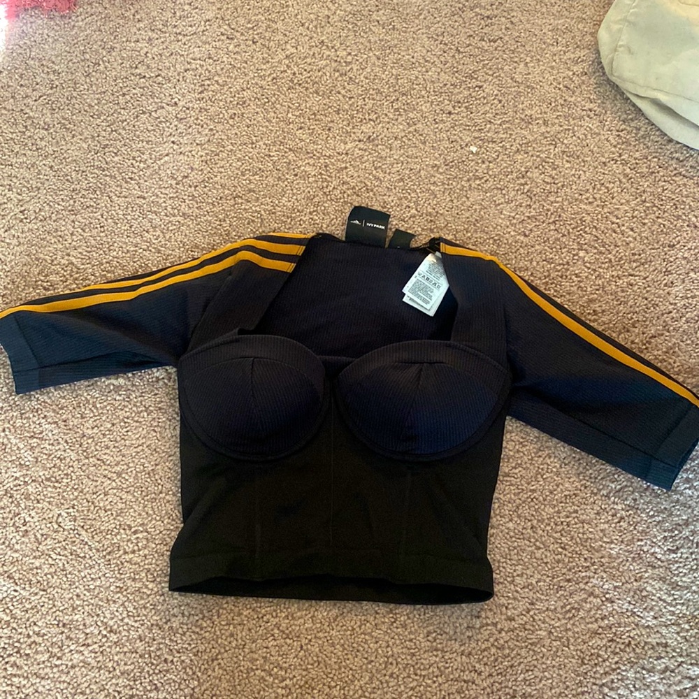 Ivy Park black and gold bustier top